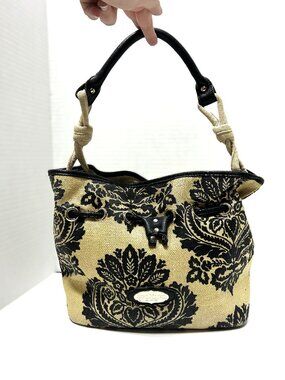 Spartina 449 Daufuskie Island black and gold canvas bag